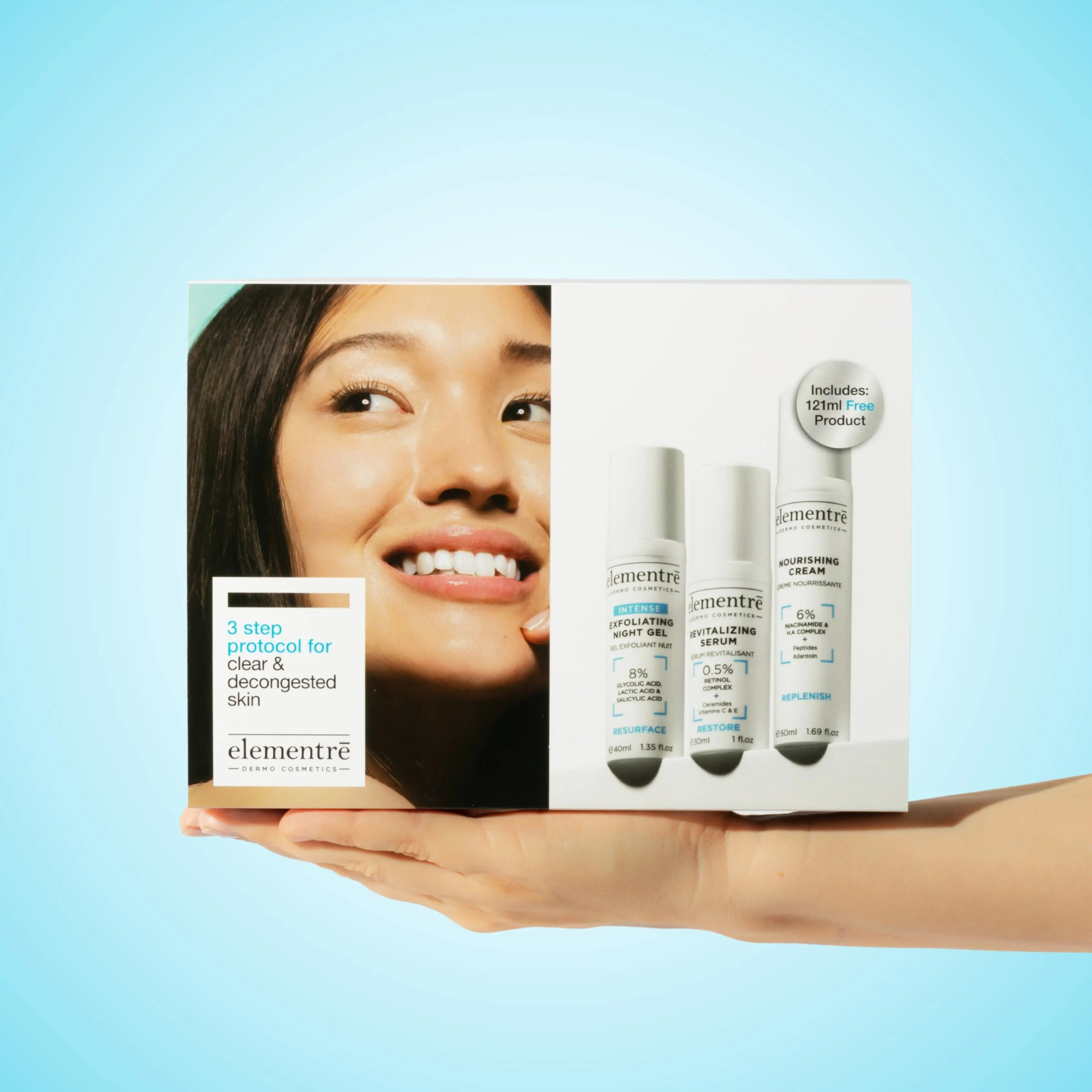 3 Step Protocol for Clear & Decongested Skin elementrē